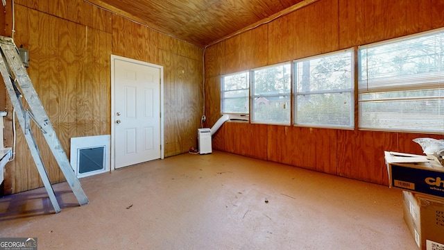 interior space with wooden ceiling