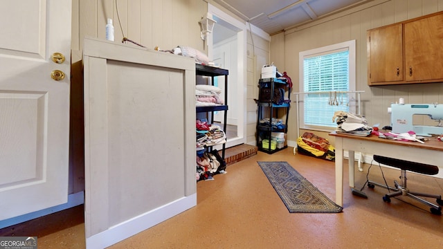 office area with baseboards