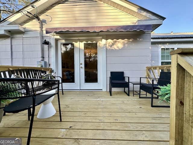 deck with french doors