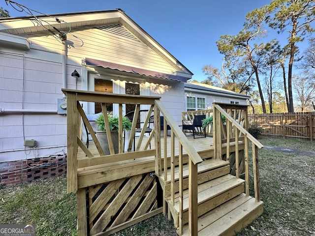 wooden terrace with fence