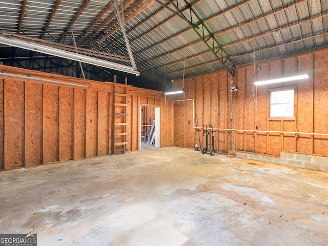 garage featuring metal wall