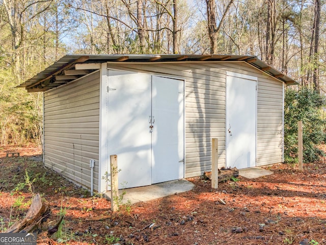 view of shed