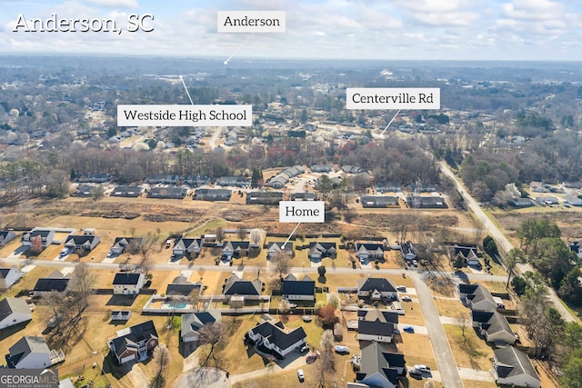 birds eye view of property featuring a residential view