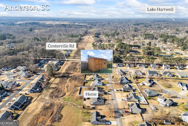 birds eye view of property featuring a residential view