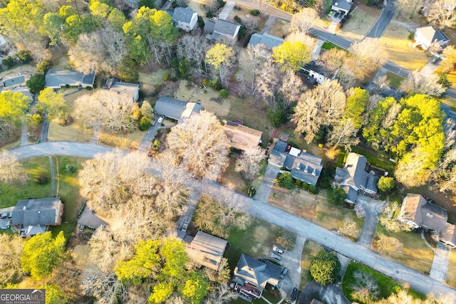 aerial view with a residential view