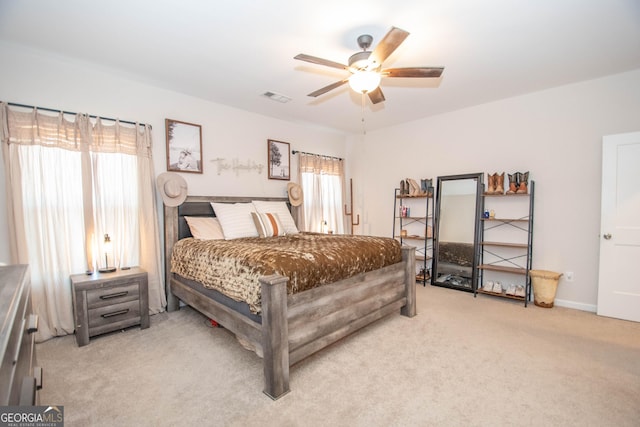 296 Beavers Rd, Grantville, GA 30220 - bedroom featuring light carpet and ceiling fan