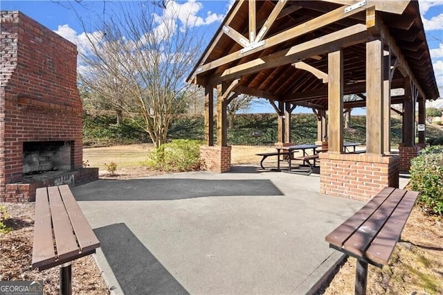 surrounding community featuring a gazebo and a patio area