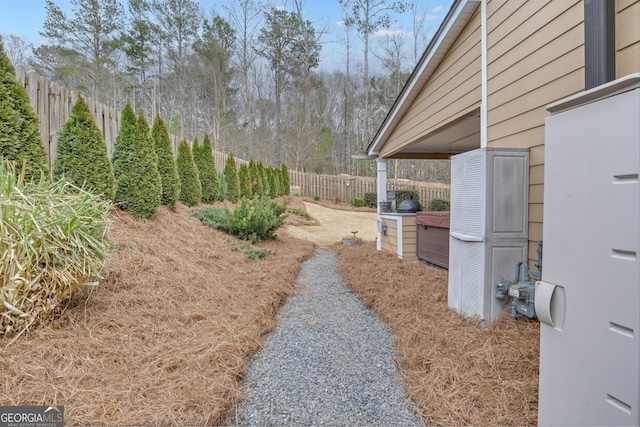 view of yard featuring fence