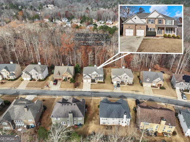 bird's eye view featuring a residential view