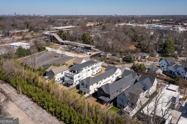 aerial view with a residential view