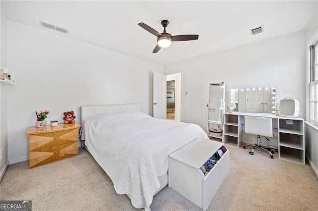 217 Colonial Dr, Woodstock, GA 30189 - carpeted bedroom featuring a desk and ceiling fan