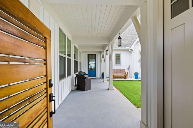 view of patio with a porch
