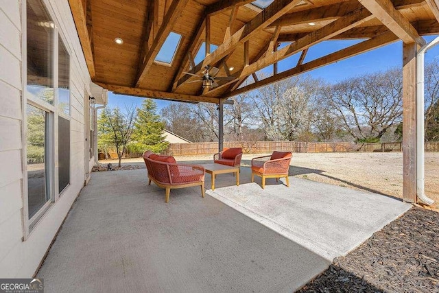 view of patio with a fenced backyard