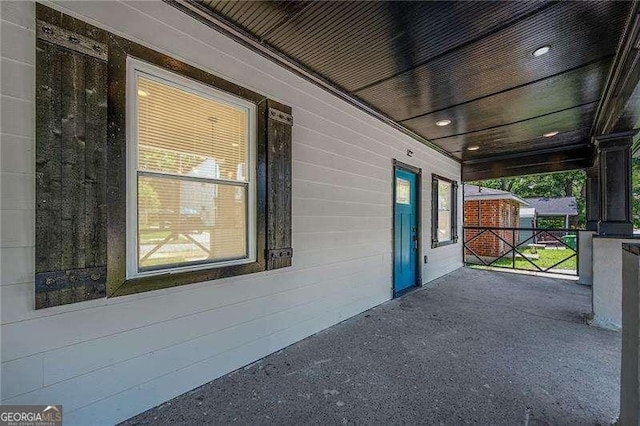 exterior space with covered porch