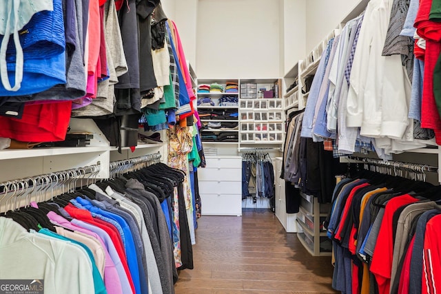 spacious closet with wood finished floors