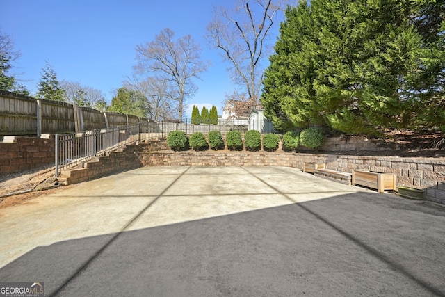 view of patio with a fenced backyard