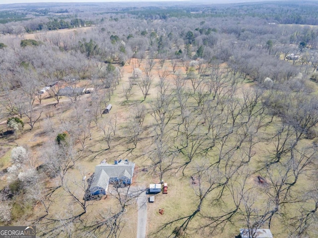 aerial view with a rural view and a forest view