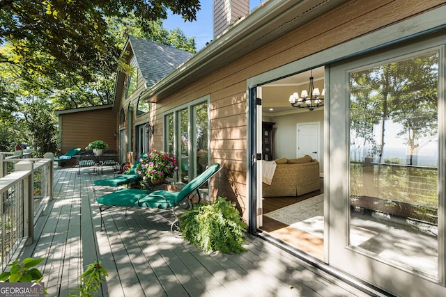 912 Mcelroy Mountain Dr, Big Canoe, GA 30143 - view of wooden deck