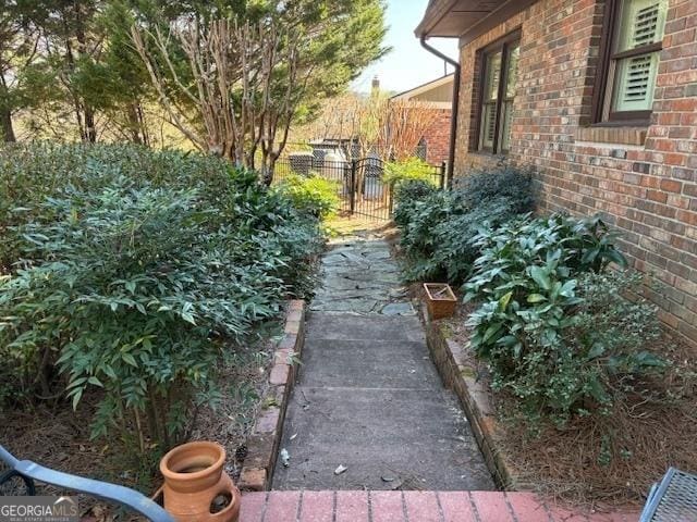 view of yard with fence