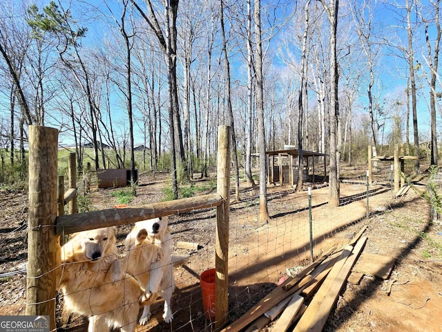 view of yard with an outbuilding