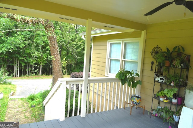 1537 David Lee St, Acworth, GA 30102 - deck featuring ceiling fan