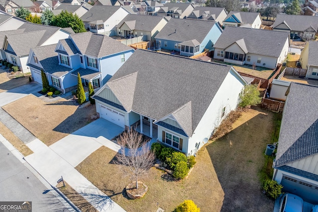 drone / aerial view with a residential view