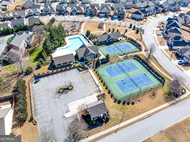 aerial view with a residential view