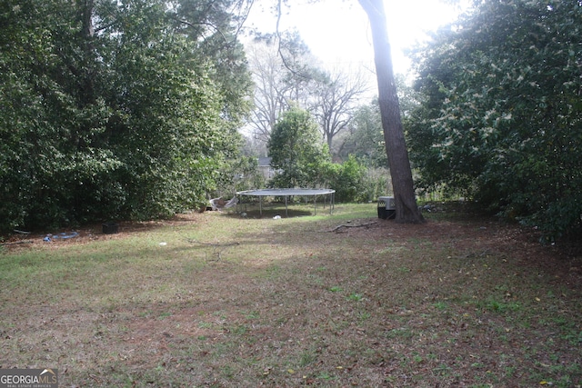 view of yard with a trampoline