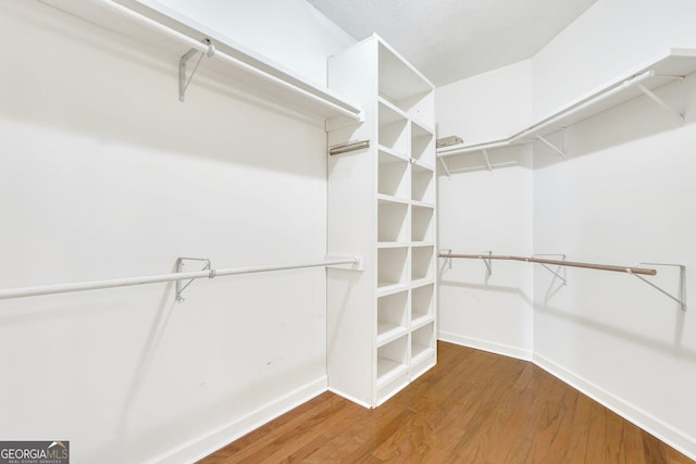 spacious closet with wood finished floors