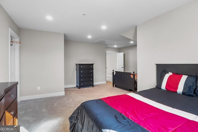202 Via Lucca, Woodstock, GA 30188 - carpeted bedroom featuring a fireplace, recessed lighting, and baseboards