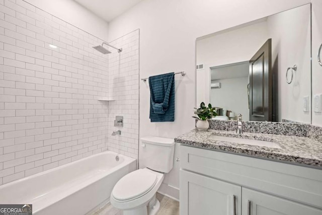 2664 Brown St NW, Atlanta, GA 30318 - full bathroom with visible vents, vanity, toilet, and shower / bathing tub combination