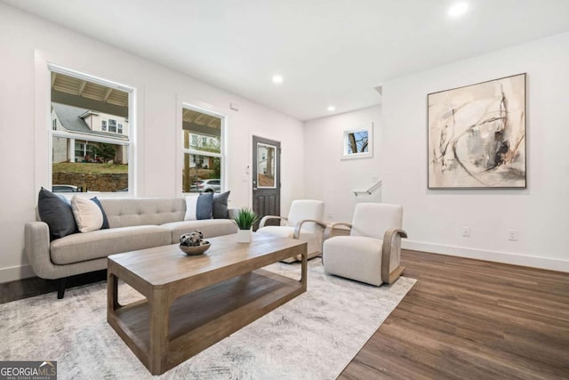 2664 Brown St NW, Atlanta, GA 30318 - living area featuring recessed lighting, baseboards, and wood finished floors