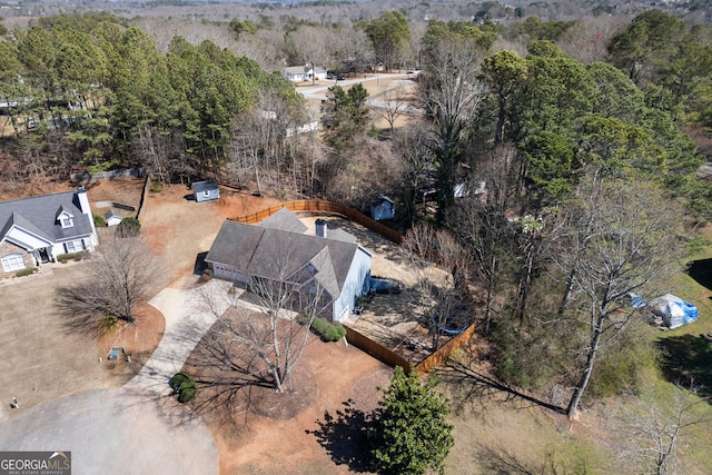 drone / aerial view with a view of trees