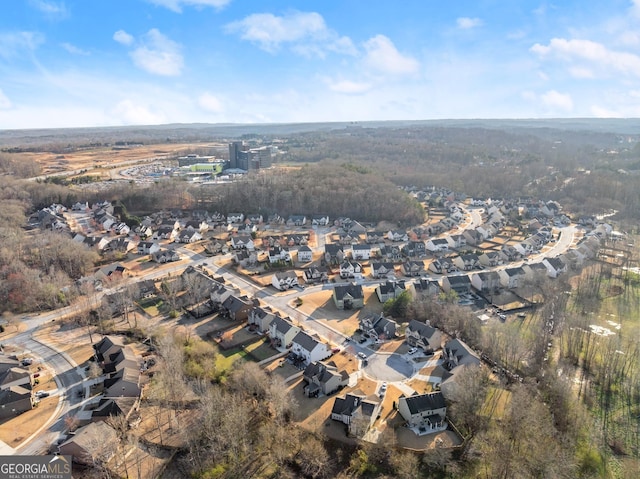 aerial view featuring a residential view