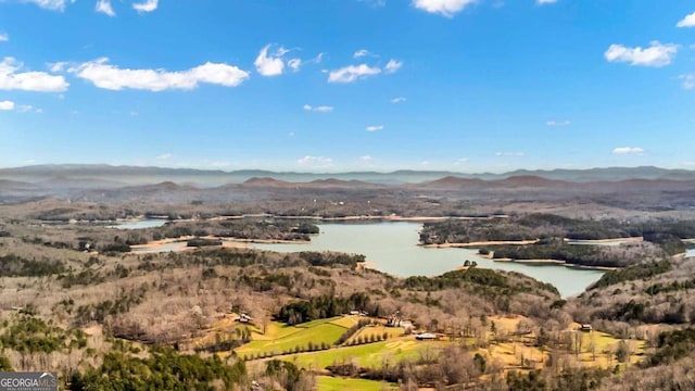 mountain view featuring a water view