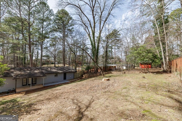 view of yard with fence