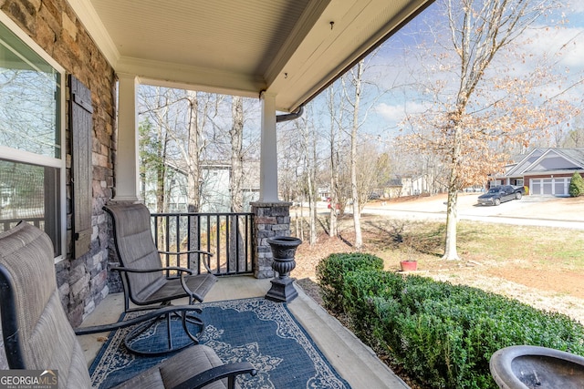 view of patio with a porch