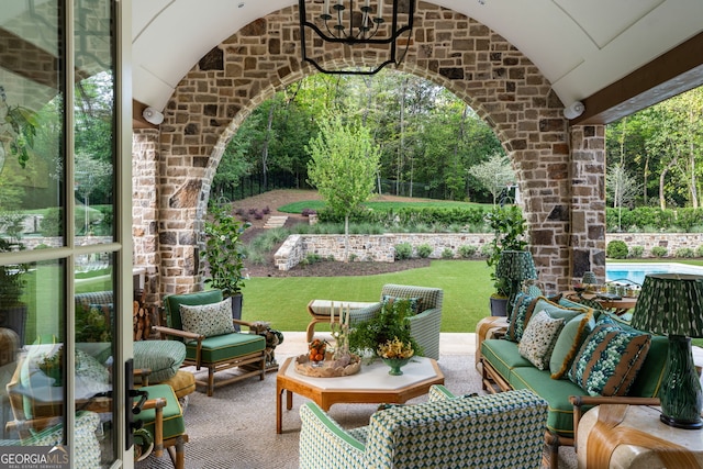 41 Blackland Rd NW, Atlanta, GA 30342 - view of patio / terrace featuring outdoor lounge area