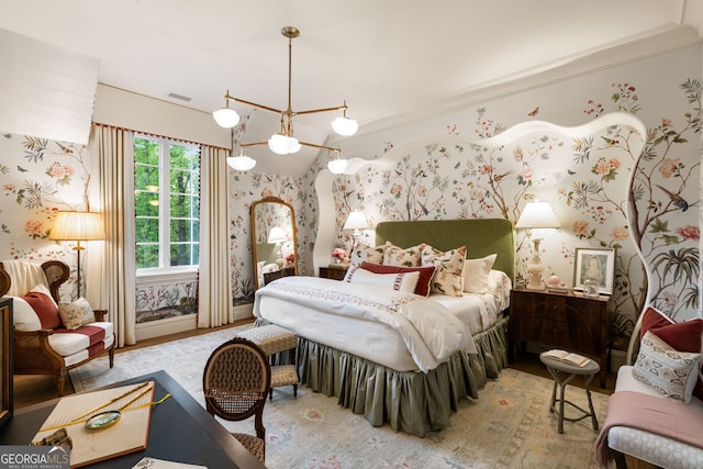 41 Blackland Rd NW, Atlanta, GA 30342 - bedroom featuring wallpapered walls and visible vents