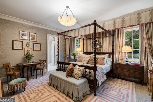 41 Blackland Rd NW, Atlanta, GA 30342 - bedroom with wallpapered walls and ornamental molding