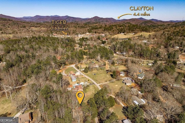 aerial view featuring a mountain view