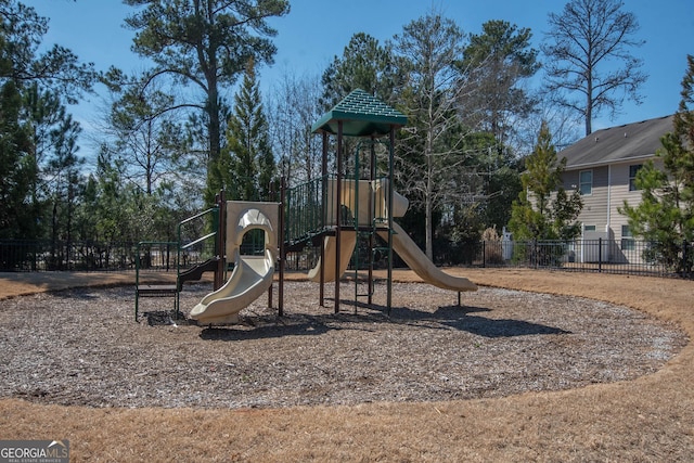 communal playground with fence