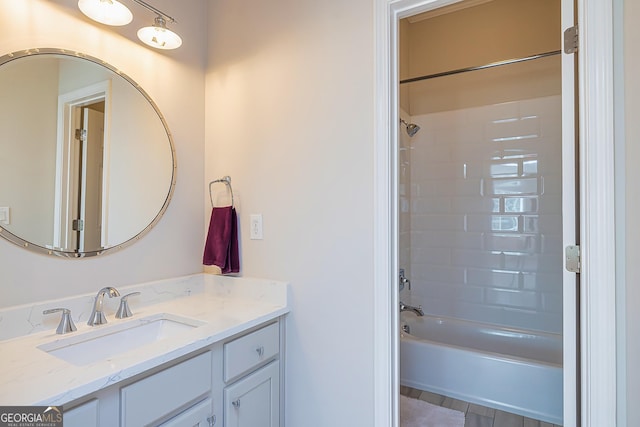 full bathroom featuring vanity and tub / shower combination