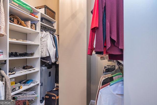 view of walk in closet