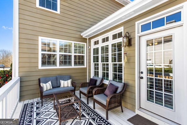 exterior space with an outdoor hangout area