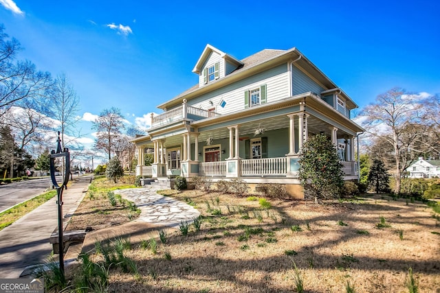 view of front of property with covered porch