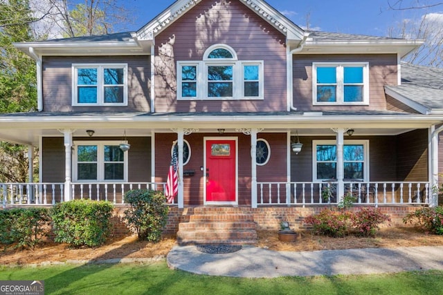 view of front of house with a porch