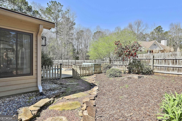 view of yard with fence