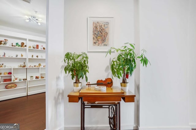 interior space featuring wood finished floors