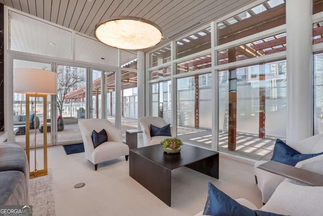 interior space with a sunroom